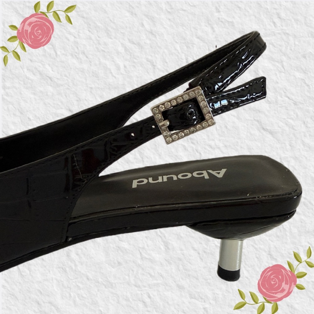 New Abound Lidia Black Slingback Kitten Heel Pump - Picture 6 of 10